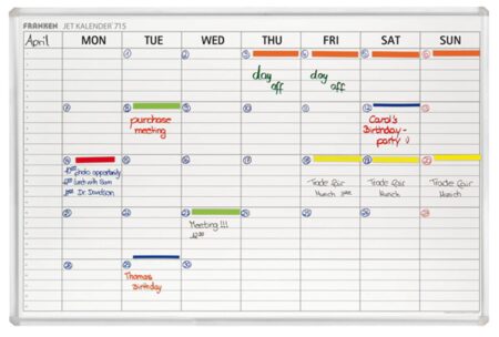 Franken Premiumline Weekly Planning Magnetic Whiteboard, 90 x 60cm